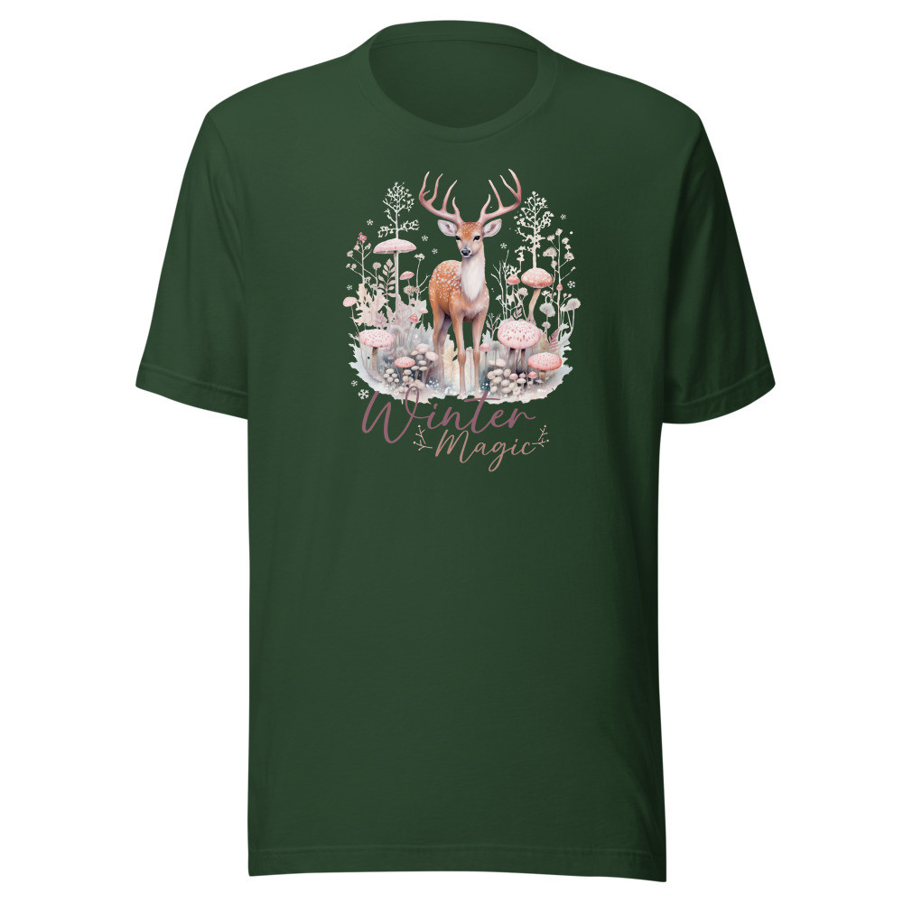 Deer, Winter Magic Unisex t-shirt