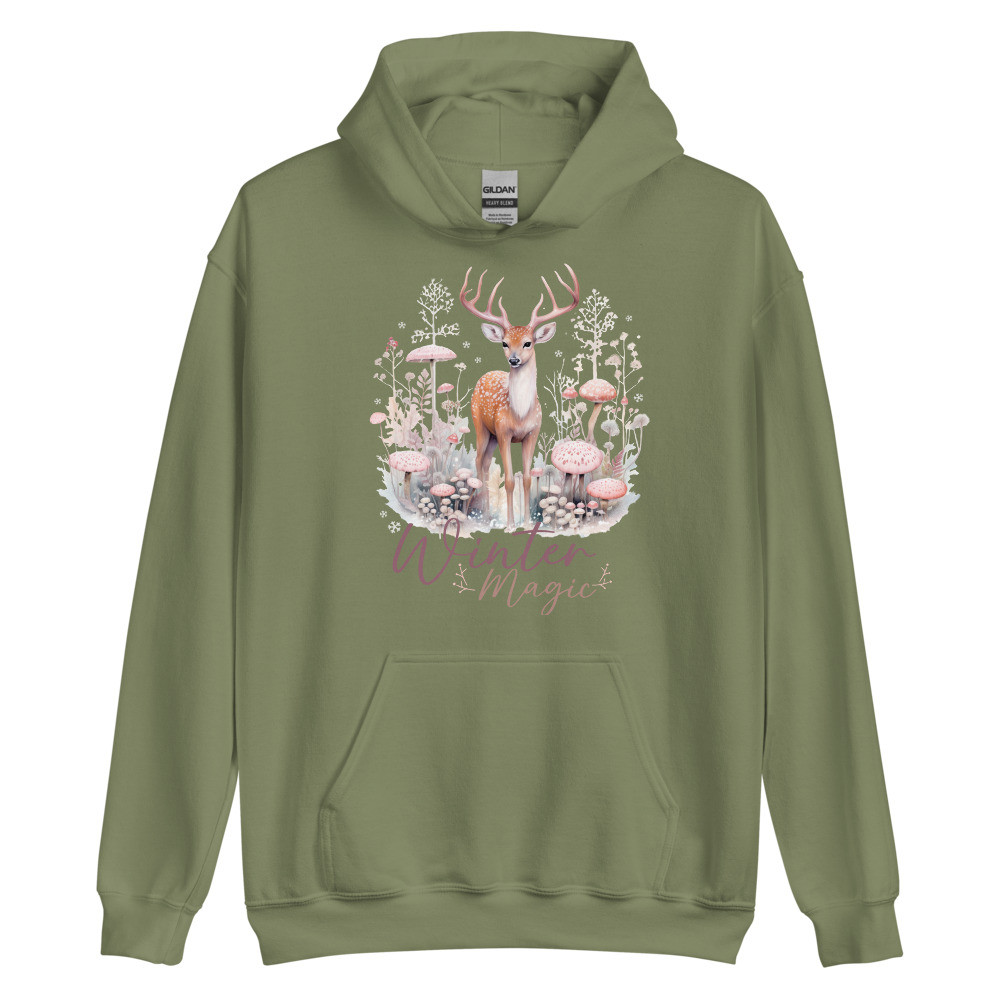 Deer, Winter Magic Unisex Hoodie