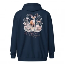 Deer, Winter Magic Unisex heavy blend zip hoodie