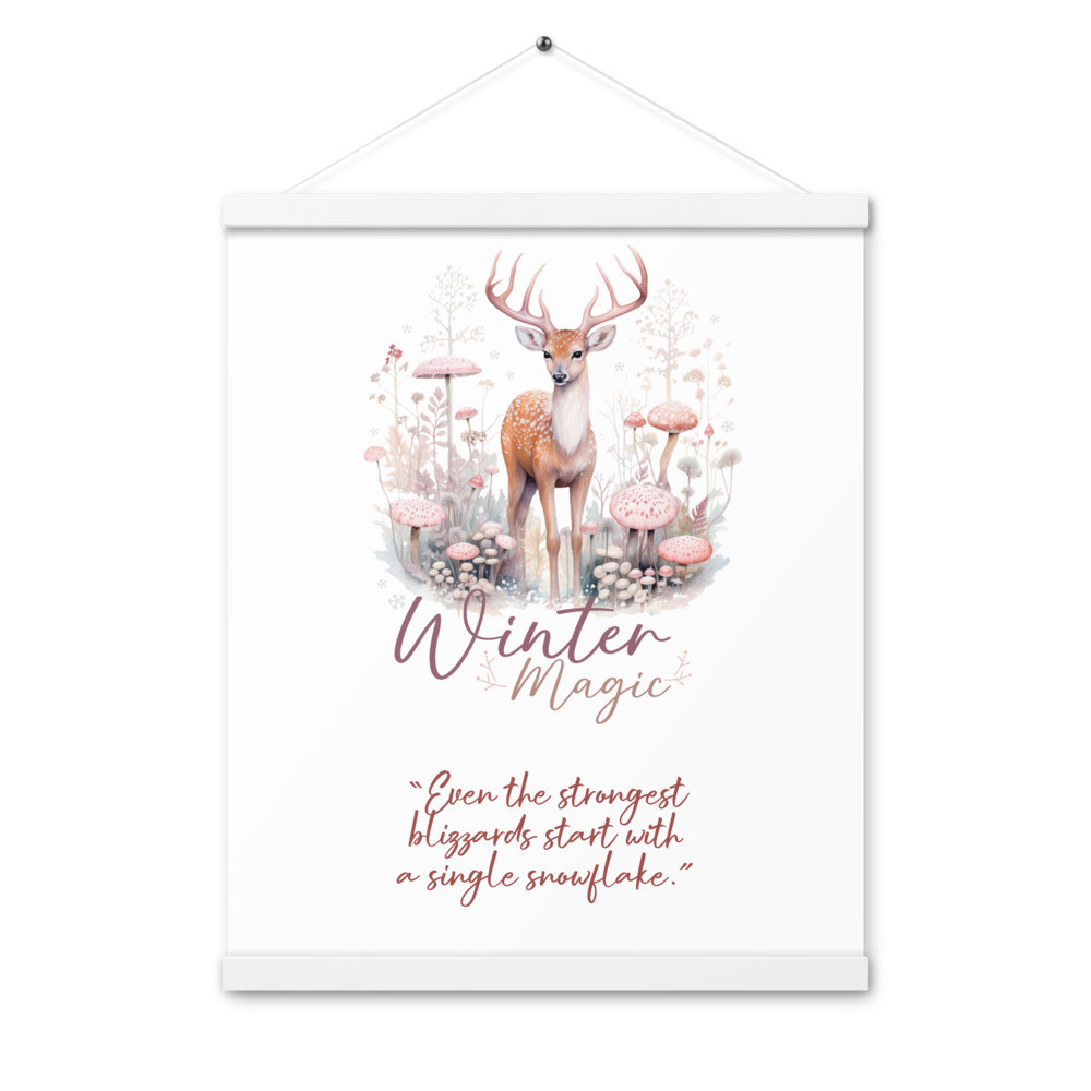 Deer, Winter Magic Poster with hangers