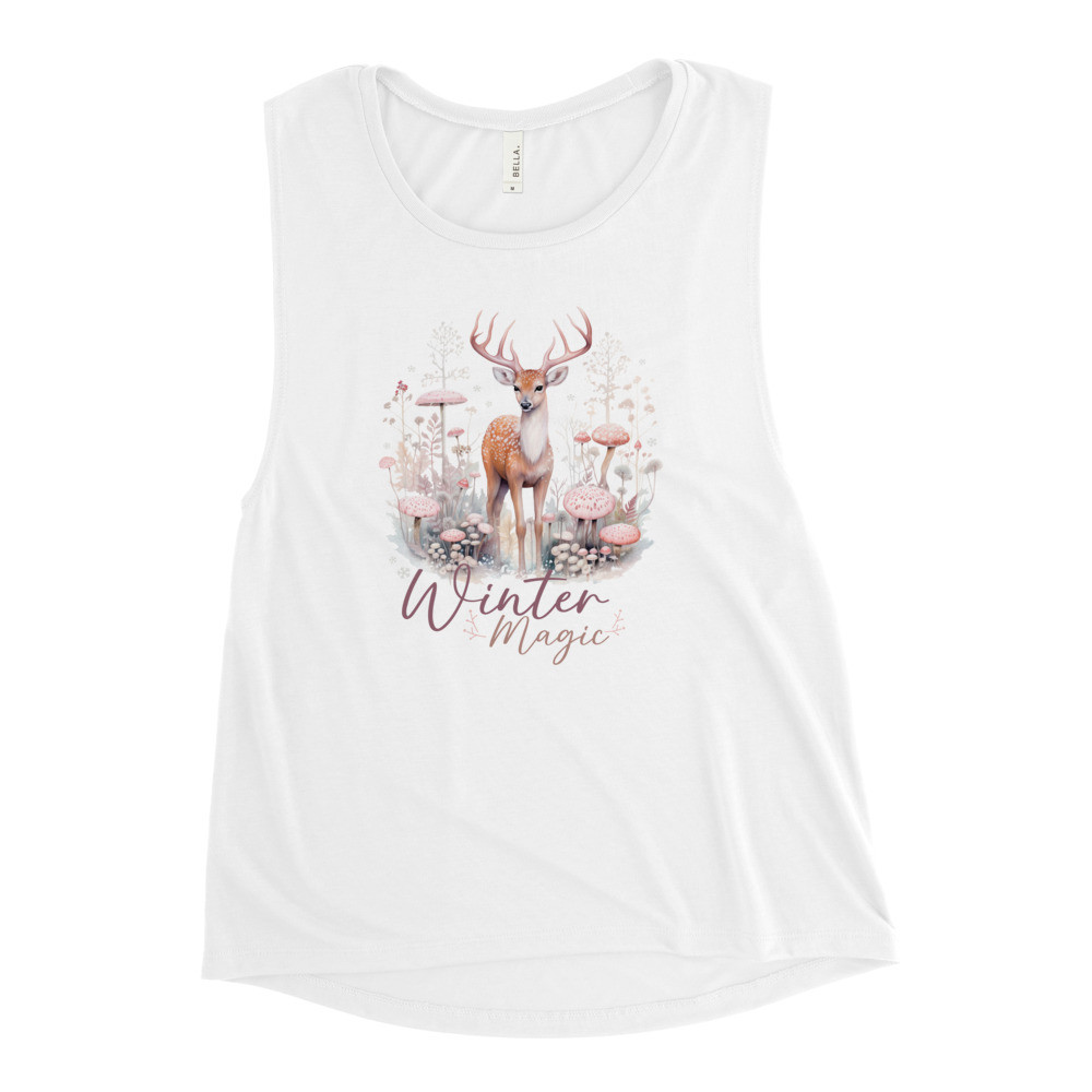 Deer, Winter Magic Ladies’ Muscle Tank