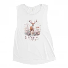 Deer, Winter Magic Ladies’ Muscle Tank