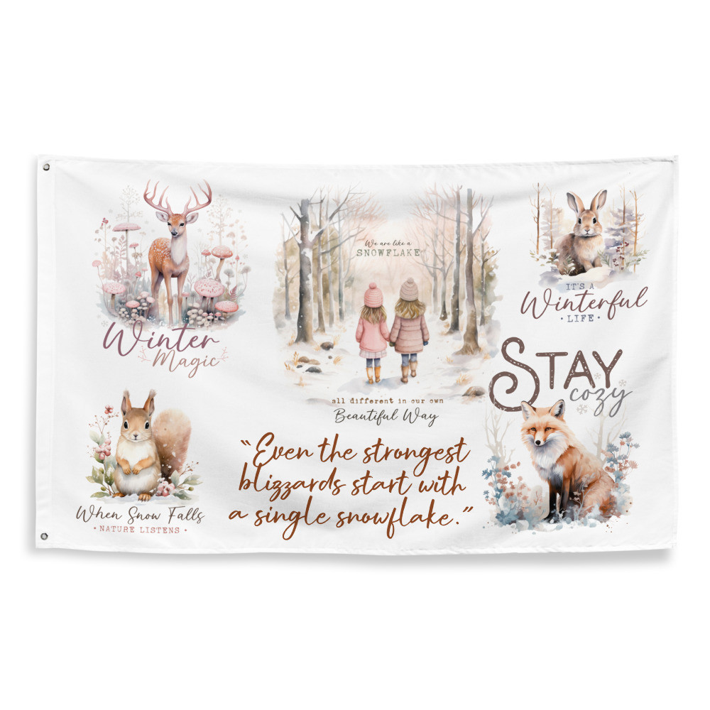 Deer, Winter Magic Flag