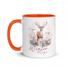 Deer, Winter Magic Mug with Color Inside