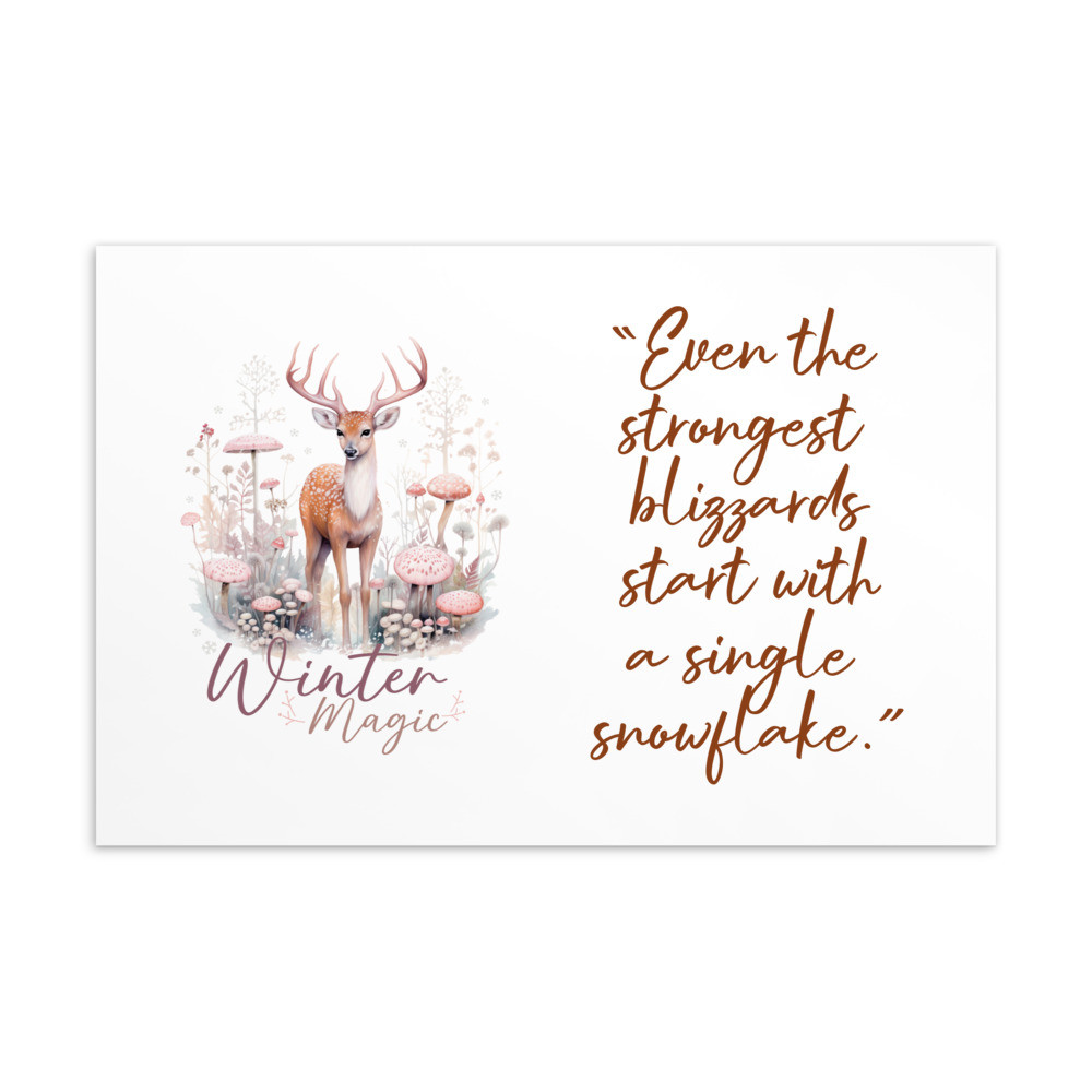 Deer, Winter Magic Standard Postcard