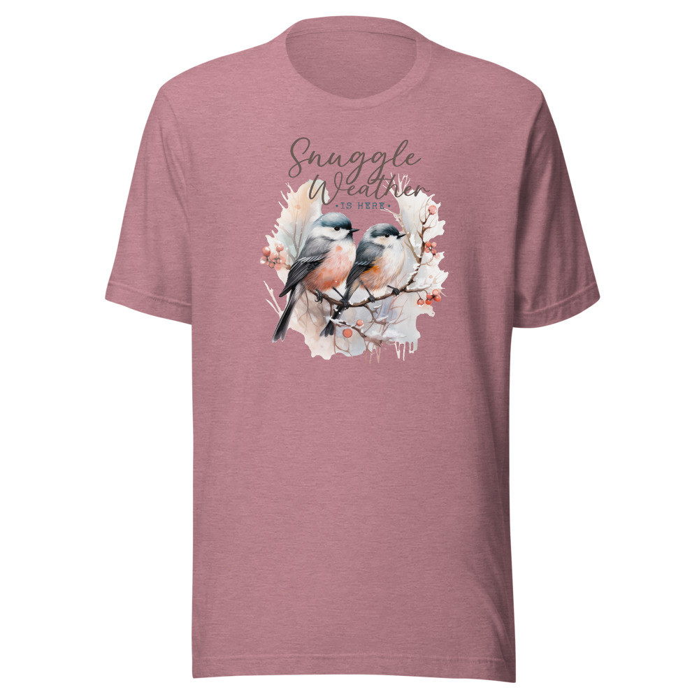Winter, Birds, Snuggle Weather Unisex t-shirt