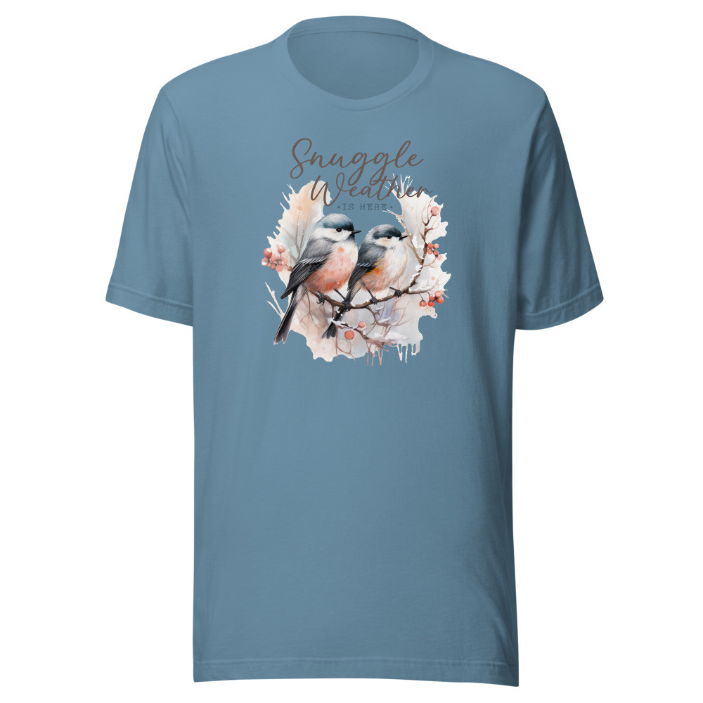 Winter, Birds, Snuggle Weather Unisex t-shirt