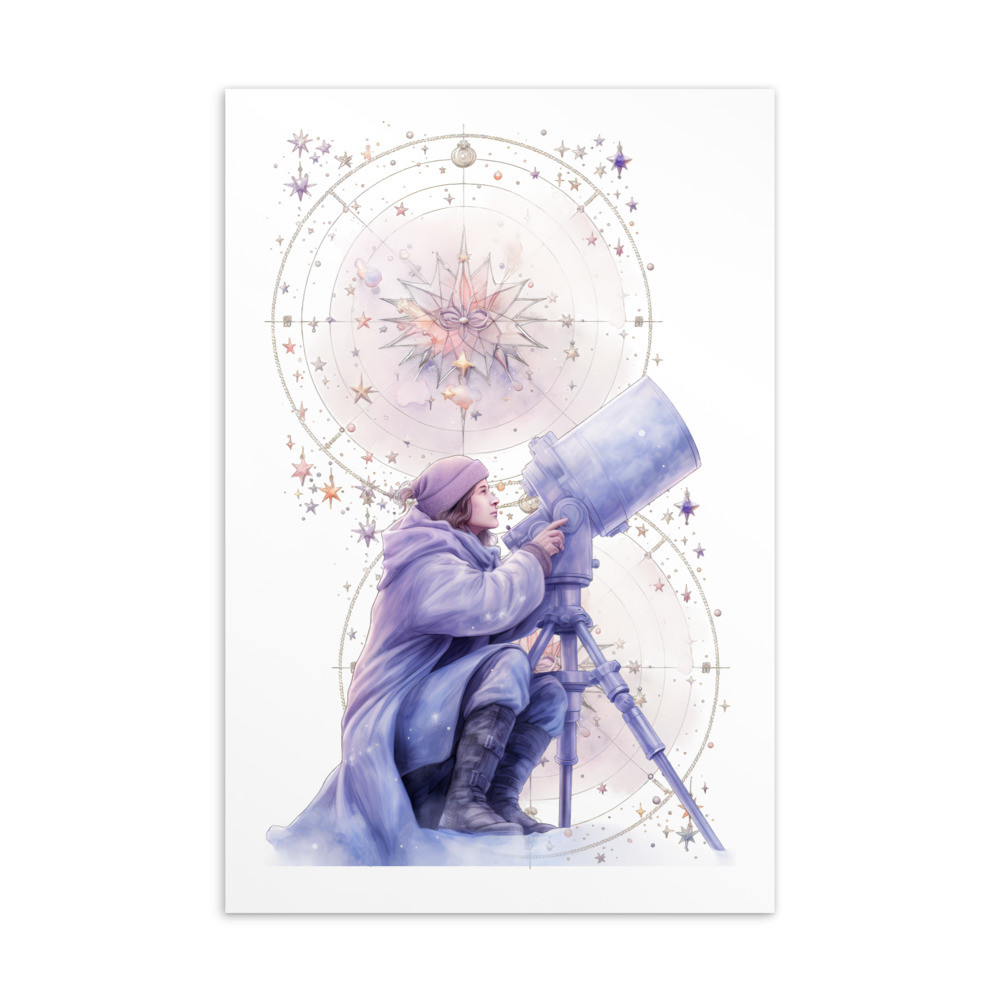 Pastel Dreamy Astronomer Standard Postcard