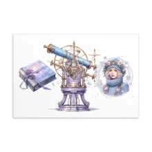 Pastel Dreamy Astronomer Standard Postcard