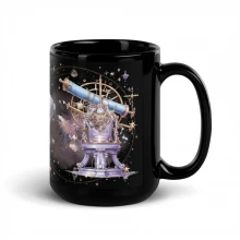Pastel Dreamy Astronomer Black Glossy Mug