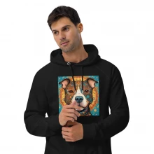 Pit Bull Whimsical Unisex eco raglan hoodie