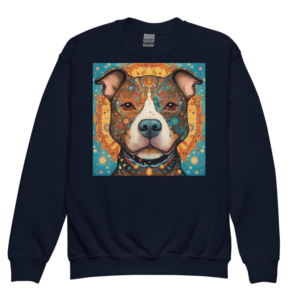 Pit Bull Whimsical Youth crewneck sweatshirt