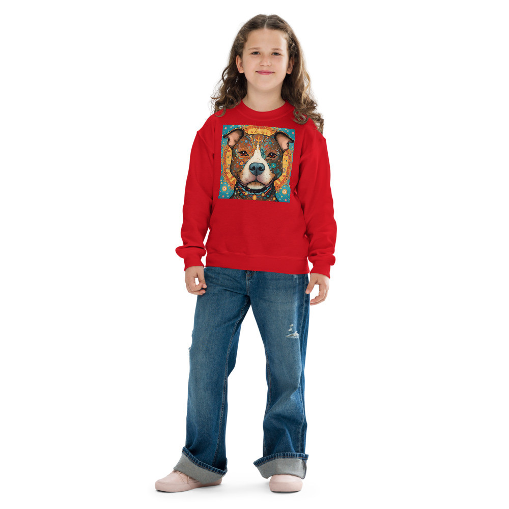 Pit Bull Whimsical Youth crewneck sweatshirt
