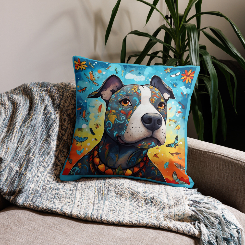 Pit Bull Whimsical Premium Pillow