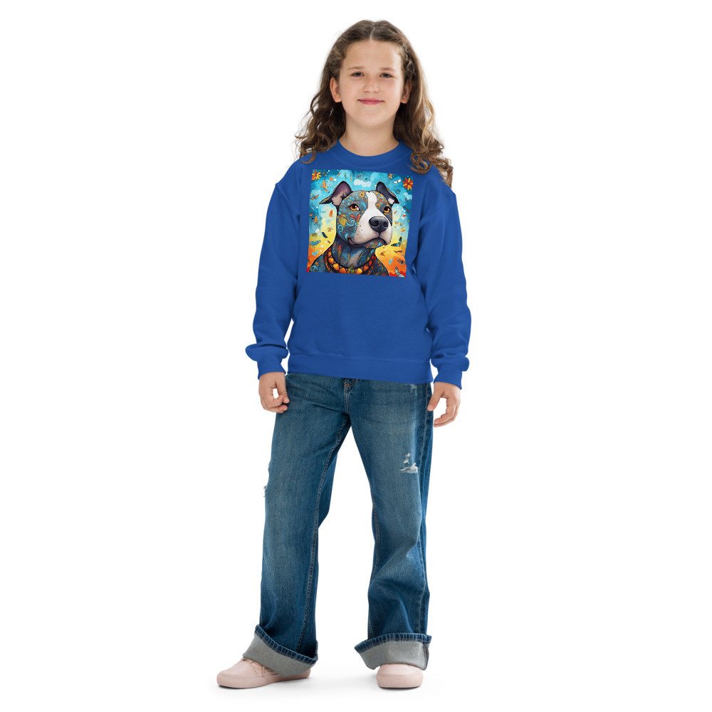Pit Bull Whimsical Youth crewneck sweatshirt