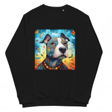 Pit Bull Whimsical Unisex organic raglan sweatshirt