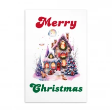 Merry Christmas, Water Color Standard Postcard