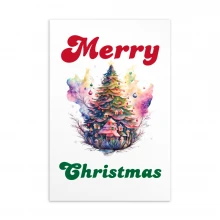 Merry Christmas, Water Color Standard Postcard