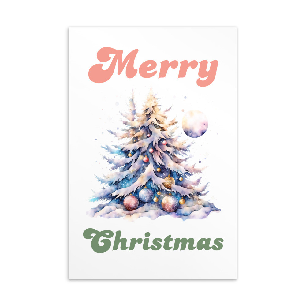 Merry Christmas, Water Color Standard Postcard