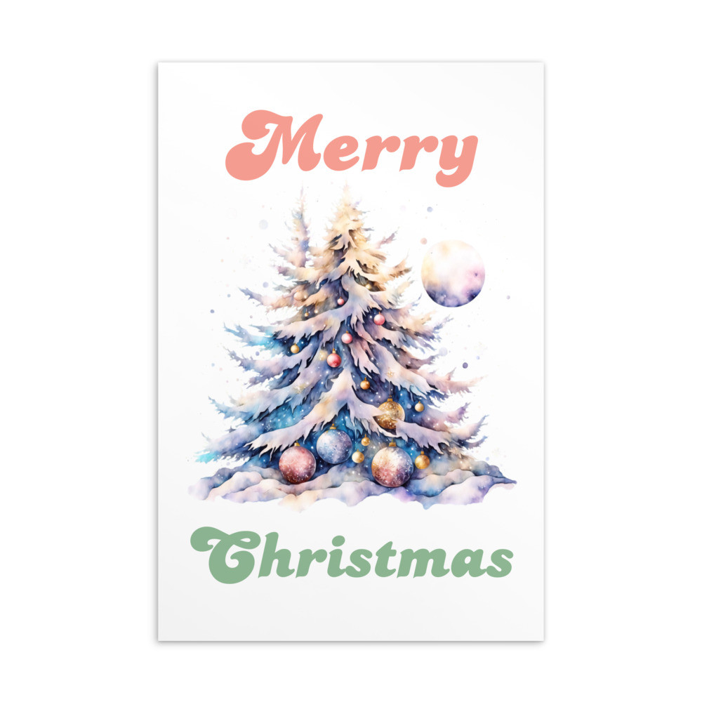 Merry Christmas, Water Color Standard Postcard