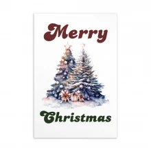 Merry Christmas, Water Color Standard Postcard