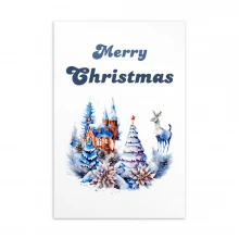 Merry Christmas, Water Color Standard Postcard