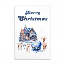 Merry Christmas, Water Color Standard Postcard