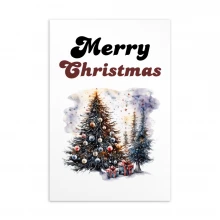 Merry Christmas, Water Color Standard Postcard
