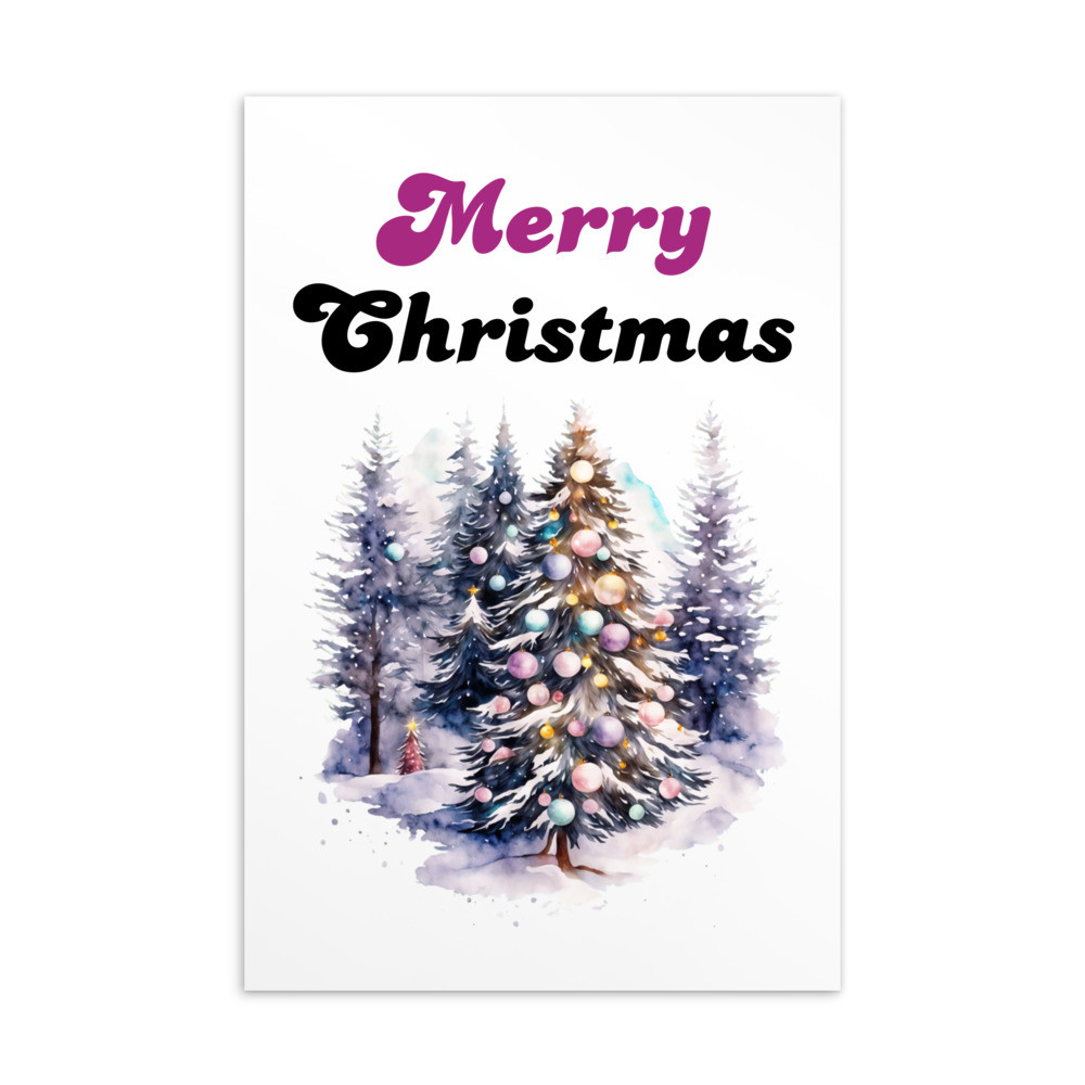 Merry Christmas, Water Color Standard Postcard
