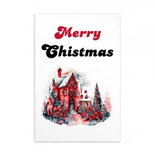 Merry Christmas, Water Color Standard Postcard