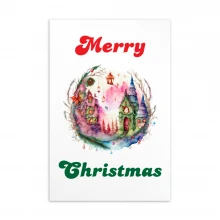 Merry Christmas, Water Color Standard Postcard