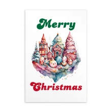 Merry Christmas, Water Color Standard Postcard