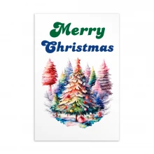 Merry Christmas, Water Color Standard Postcard