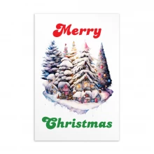 Merry Christmas, Water Color Standard Postcard