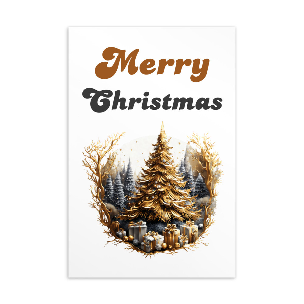 Merry Christmas, Water Color Standard Postcard