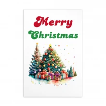 Merry Christmas, Water Color Standard Postcard