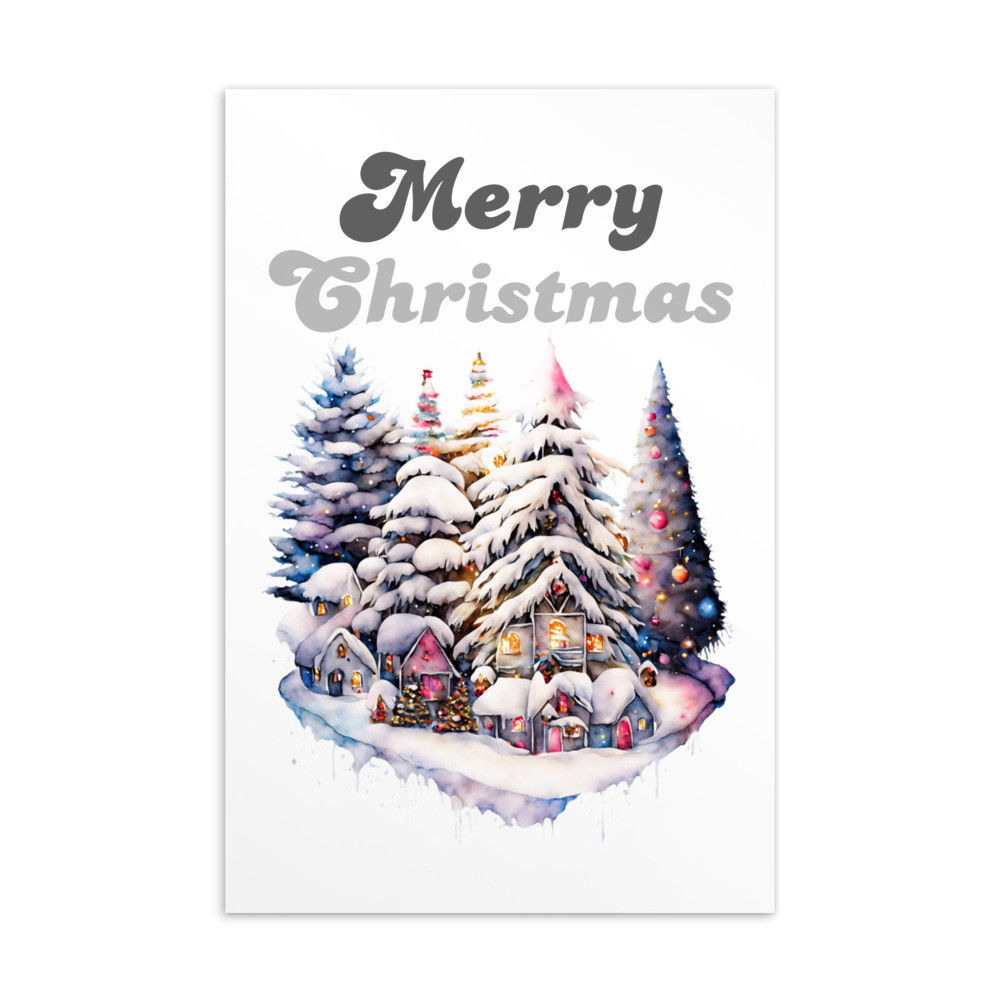 Merry Christmas, Water Color Standard Postcard