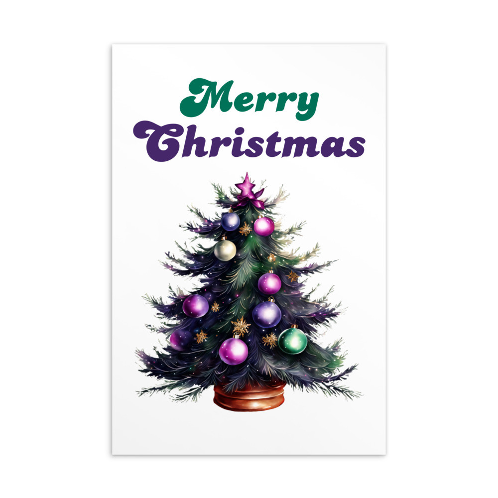 Merry Christmas, Water Color Standard Postcard