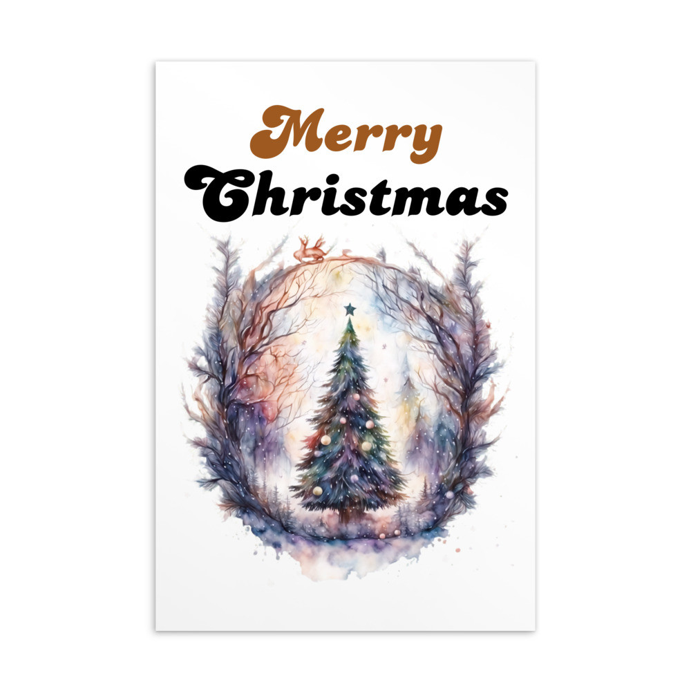 Merry Christmas, Water Color Standard Postcard