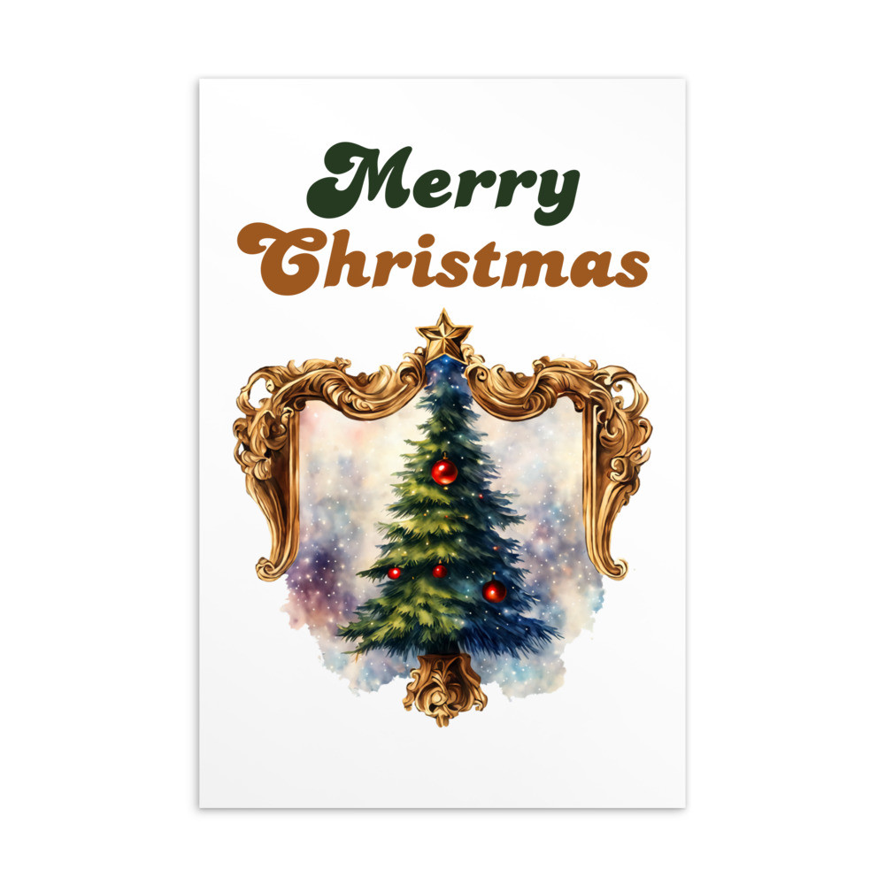 Merry Christmas, Water Color Standard Postcard