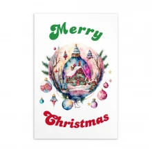 Merry Christmas, Water Color Standard Postcard