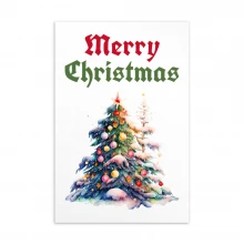 Merry Christmas, Water Color Standard Postcard