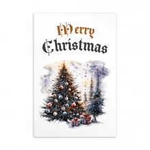 Merry Christmas, Water Color Standard Postcard