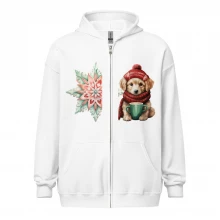 Snowflake, Golden Retriever Unisex heavy blend zip hoodie
