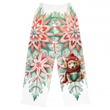 Snowflake, Golden Retriever All-over print unisex wide-leg pants