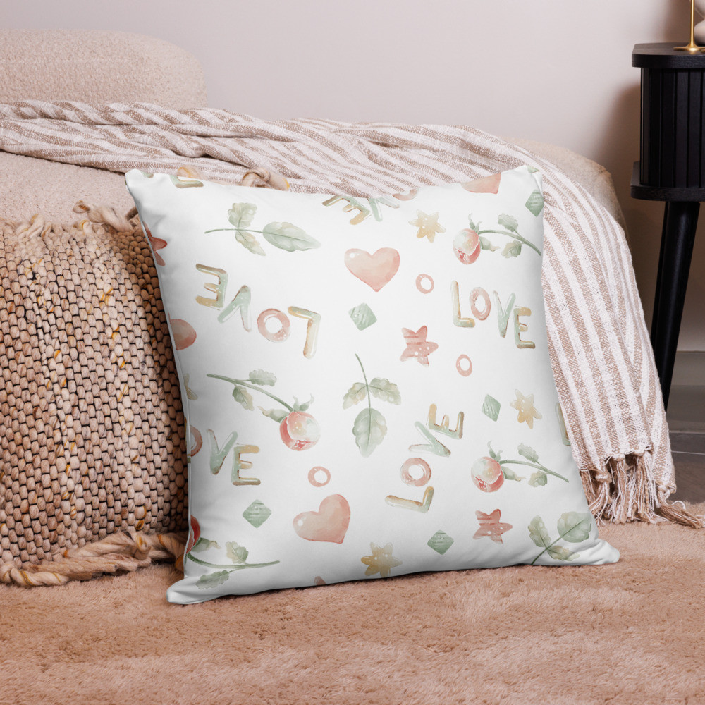 loVE, LOve, LoVe Basic Pillow