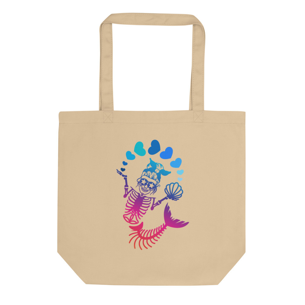 Tie-Dye Mermaid Skeleton Eco Tote Bag