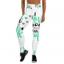 I LOve U More Than Coffee Yoga Leggings