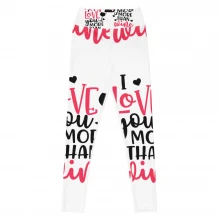 I LOve U More Than Wine Yoga Leggings