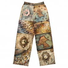 Dragon Scales, Pirate Maps, Antique Cameos All-over print unisex wide-leg pants